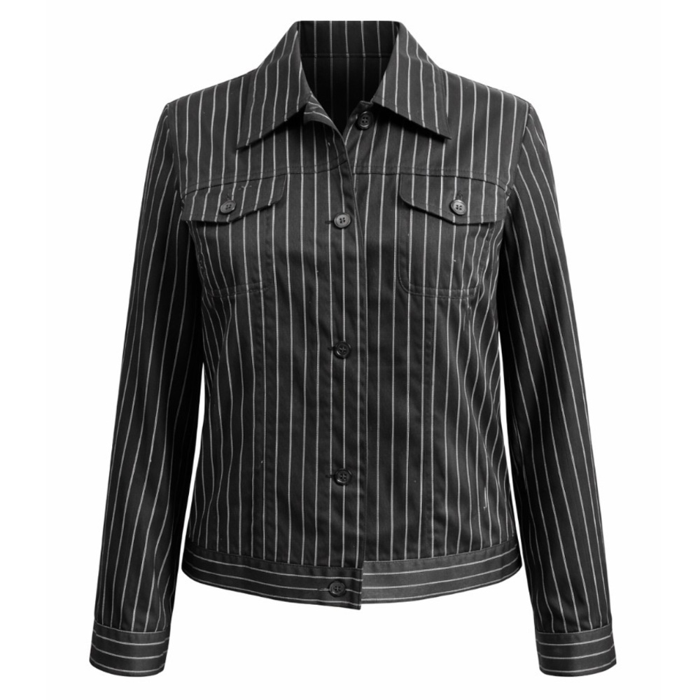 Jones NY Black Striped Women's Jacket Cotton